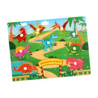 Magideal - Peg Puzzle Board Montessori Juguete Mano Ojo Coordinación Traning Memory Dibujos Animados Rompecabezas Animales Rompecabezas De Madera Para Favores De Mundo De Los Dinosaurios