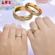 thumbnail image 2 of Anillos Compromiso Titanio Dorado Mate con zirconios pulverizado para compromiso Dama y Hombre/ 7, 2 of 4