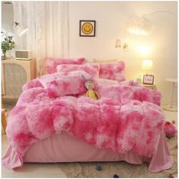 Genérico - Cubrecama Peludo Con Chiporro Fucsia 2 Plazas