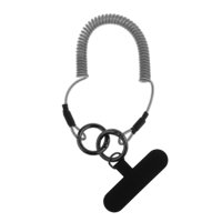 Magideal - Cordón Para Teléfono, Lengüeta De Sujeción Para Teléfono, Metal Resistente, Multiusos Con Lengüeta De Sujeción, Parche De Cordón De Teléfono Negro
