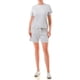 thumbnail image 4 of Conjunto De Camiseta Y Shorts Monocromáticos De Manga Corta Con Cuello Redondo De Algodón Color Gris Claro (para Mujer), 4 of 5