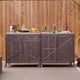 thumbnail image 1 of K&K 39.4" Outdoor Kitchen Island with Sink, Outdoor Kitchen Sink Station w/ 304 Stainless Steel Sink, Hose Hook Up & Faucet, Outdoor Kitchen Cabinet w/ Back Splash & 4 Wheels for Pizza Prep,Dark Brown, 1 of 3