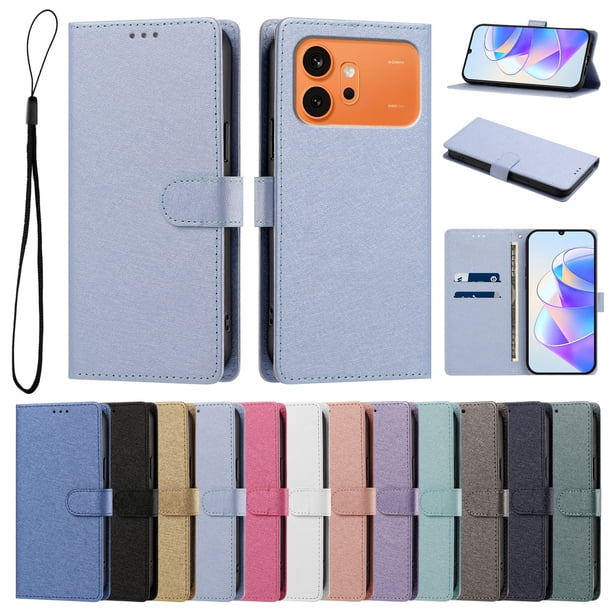 Cartera para Honor 600 con Soporte y Correa, Azul Cielo