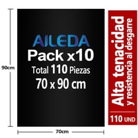 Aileda Bolsa De Basura 70X90 110 Unidades Gruesa Resistente A Raspar Y Rasgar Resistente A Fugas