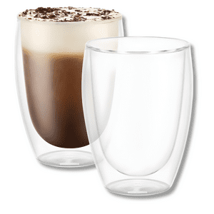 Dannyhome - Pack 2 Vasos Vidrio Transparente Moderno 300Ml