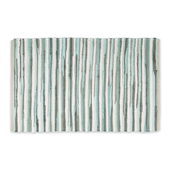 Alfombra DII Chindi de algodón tejida a mano, rayas finas, 61 x 91 cm