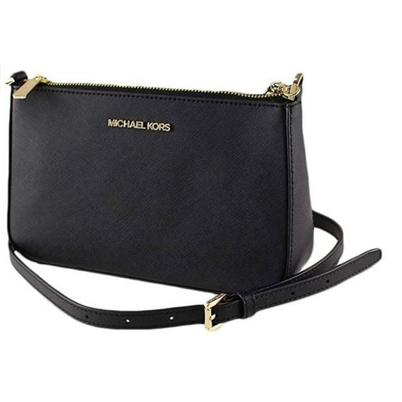 Cartera Michael Kors Jet Set Travel Medium Pouchette Crossbody Bag Mk Signature Vanilla