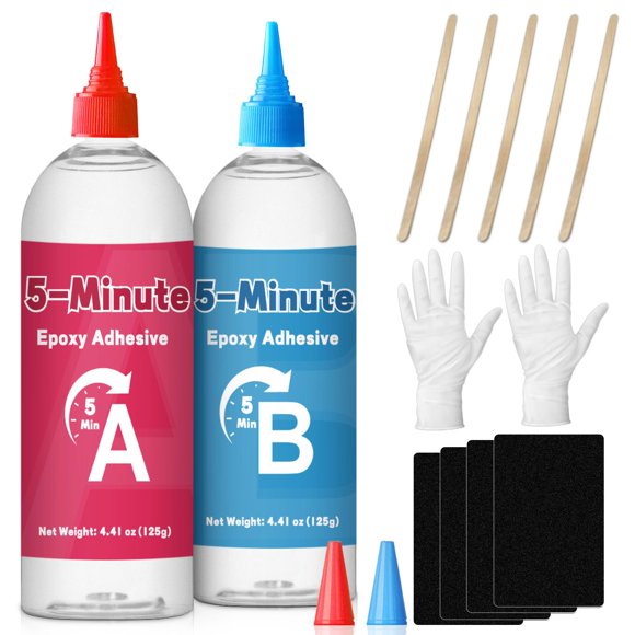 Pegamento Epóxico DINGSEN 125g+125g Cura Rápida Transparente en 5 Minutos