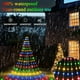 thumbnail image 4 of 1pc, 180 LED Star Waterfall Lights, Solar Outdoor Camping Light, 8 Modes Indoor Outdoor String Lights For Window Curtain Ornament, Yard, Christmas Tree, Party, Home, Holiday Lights, 4 of 4
