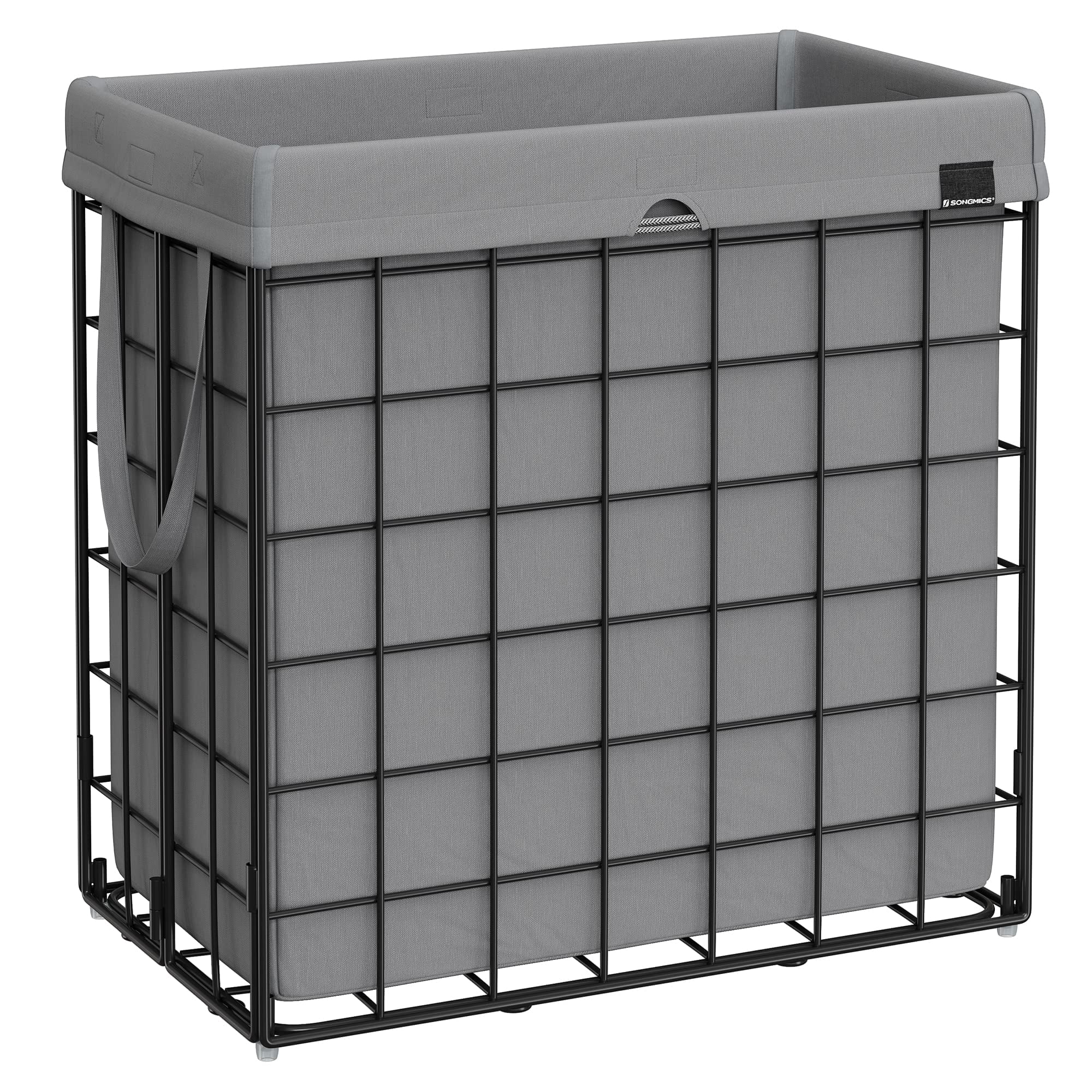 Cesto De Ropa Songmics 110l Con Forro Extraíble Negro/gris