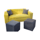 thumbnail image 2 of Sofa Dos Cuerpos Mas Dos Puff Amarillo Felpa, 2 of 2