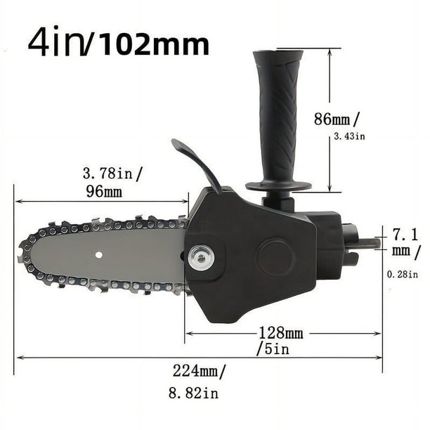 1pc, Mini Electric Drill Chainsaw, 4" 6" Electric Chain Saw Drill Attachment, Chain Saw Drill Attachment, Chainsaw Convertor, Chainsaw For Woodworking Gardening