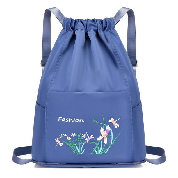 Casual Oxford Cloth Backpack Flower Embroidered Shoulder School Book Bags Women Daily Travel Anti-theft Bagpack Vintage Rucksack