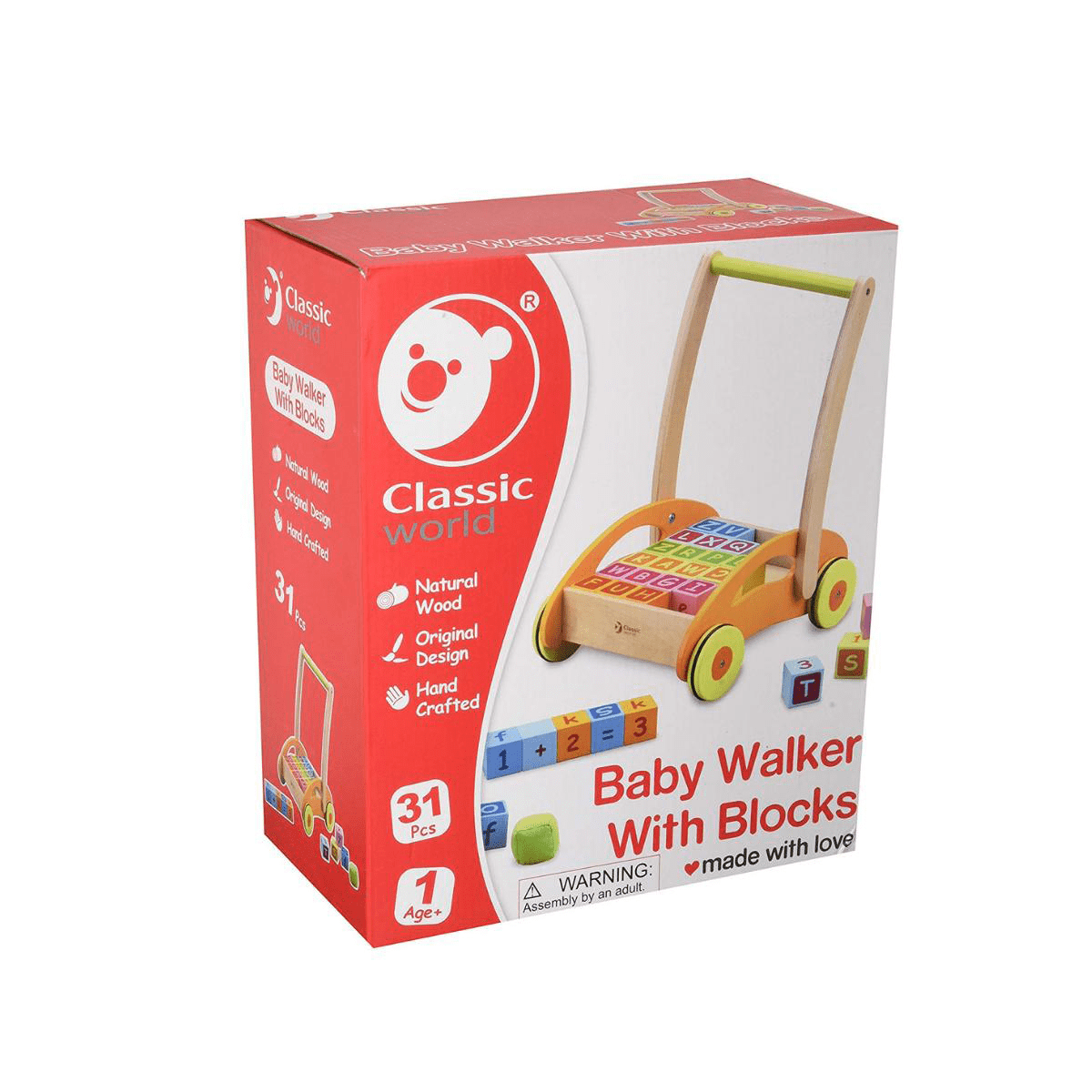 Correpasillo De Madera Con Bloques Classic World