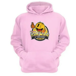 Genérico - Polerón Canguro Pacman Rosa Talla L Unisex