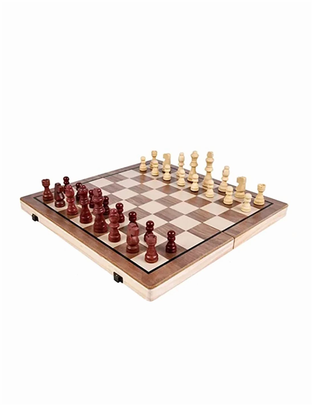 Genérico - Tablero De Ajedrez Magnético Madera 2 En 1 Café