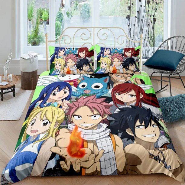 Fairy Tail Bedding Set Duvet Cover Quilt Duvet Cover Sets Home Decor Size Fashion Gift Cartoon Bed Sheets