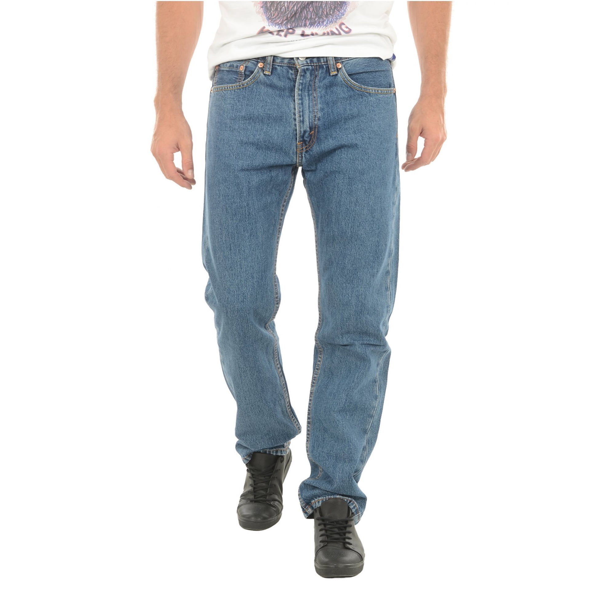 Jeans Levi's 505 Regular Fit Para Hombre, Tamaño Mediano, Lavado A La Piedra, 32 De Ancho X 32 De Largo