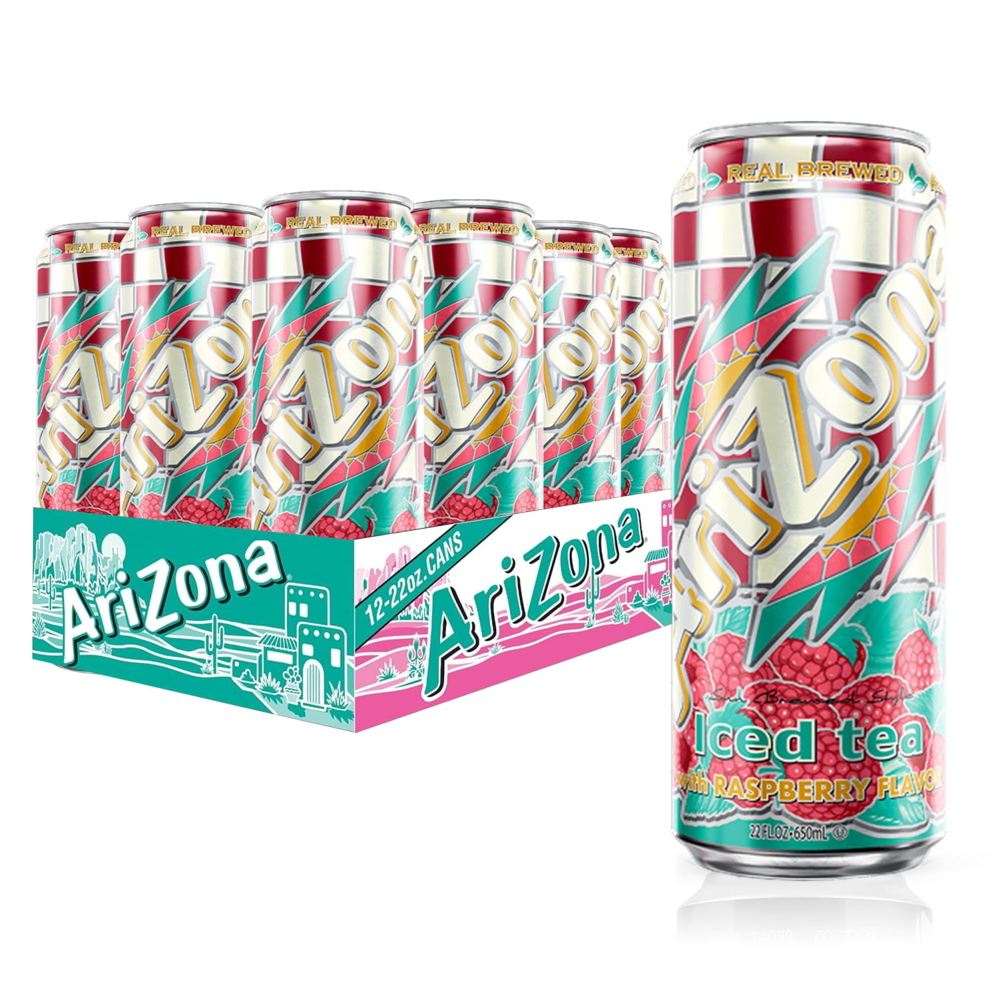 Té De Frambuesa Preparado Arizona Lata De 650 Ml Paquete De 12