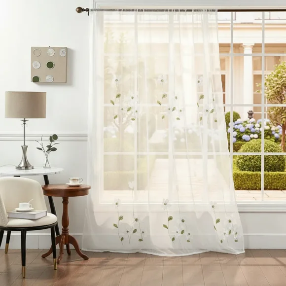 Visillo Lino Tfi 2.2x1.4 M Cortina Interior Diseño - Blanco Co Diseño