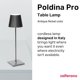 thumbnail image 2 of Lámpara Zafferano Poldina Pro Recargable e Inalámbrica, 2 of 8