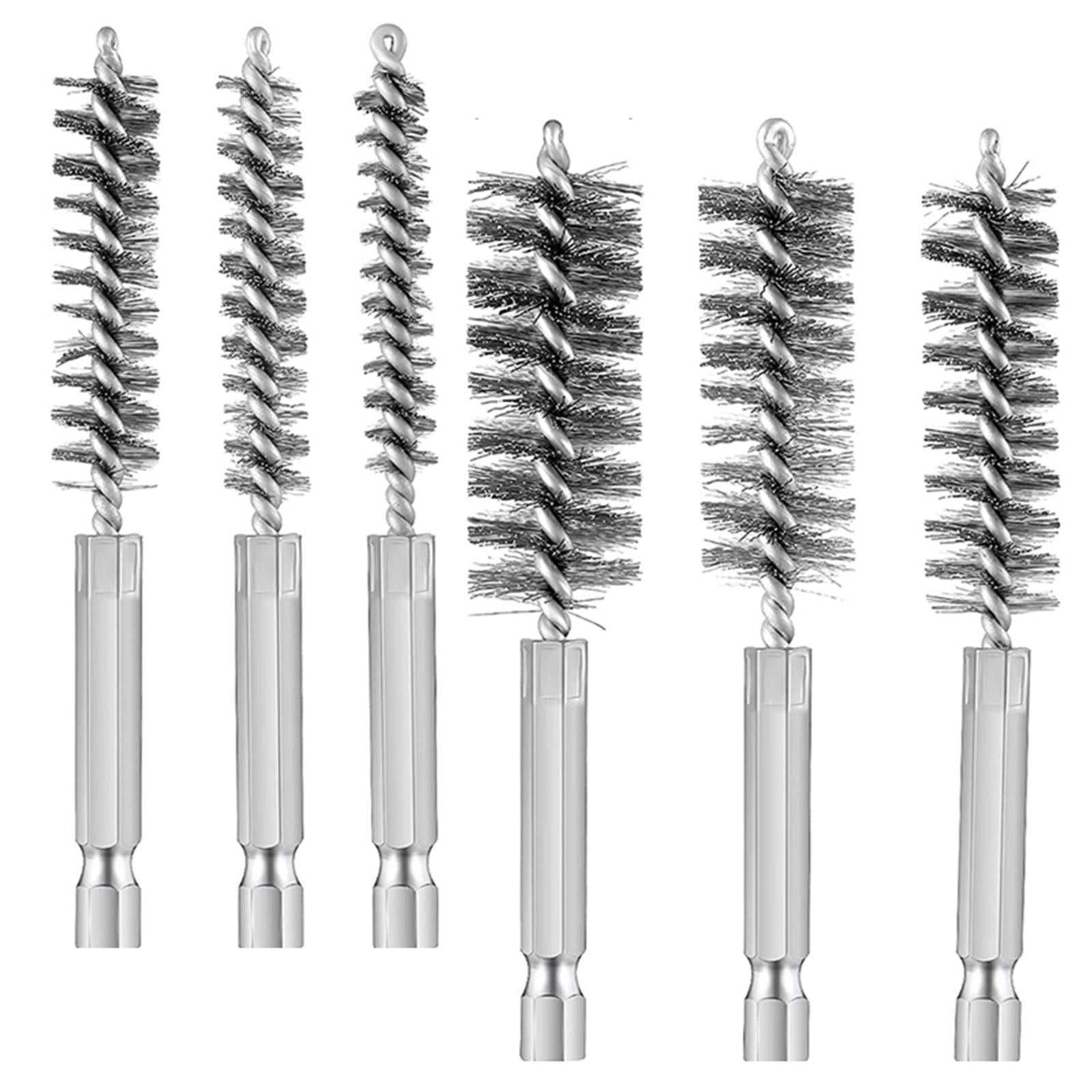 Magideal - Cepillo De Limpieza De Orificios, Cepillo De Vástago Hexagonal De 8-19 Mm, Alambre Trenzado Para Taladro De Impacto Eléctrico, Cepillo De Limpieza De Acero Inoxidable