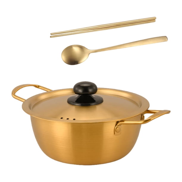 Olla coreana para cocinar ramen, olla para mariscos, olla práctica de calentamiento rápido para fideos instantáneos coreanos, olla para sopa de kimchi 16 cm