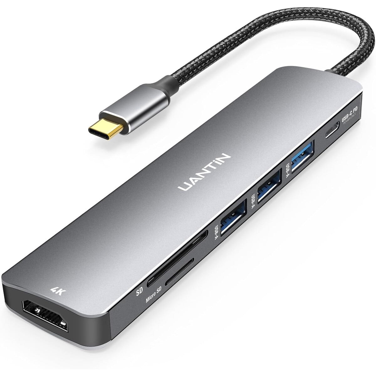 Hub Usb C Uantin 7 En 1 Hdmi 4k Pd 100w Adaptador