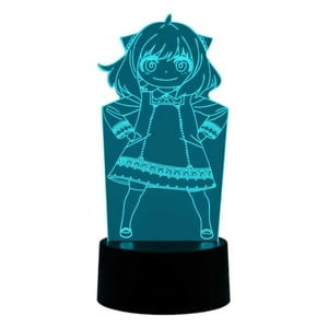 Lelumania - Lampara Ilusion 3D Anya De 7 Colores, Base Touch