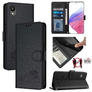 Funda Tipo Cartera Foxdock Para Samsung Galaxy A03 Core 4G Con Soporte, Ranuras, Rfid, Diseño De Gato