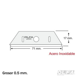 Olfa - Repuesto Hoja Para Cuchillo De Seguridad Sk-12. 17.5 Mm. 10 U.