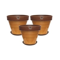 Mestiza - Set De 3 Maceta Kony 19Cm Morena Mostaza Y Sus Platos