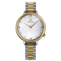 Reloj Westar Zing Crystal Accents Two Tone Stainless Steel White Mother Of Pearl Dial Quartz 00135Cbn111 Women'S Watch