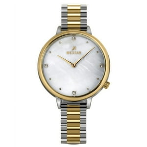 Reloj Westar Zing Crystal Accents Two Tone Stainless Steel White Mother Of Pearl Dial Quartz 00135Cbn111 Women'S Watch