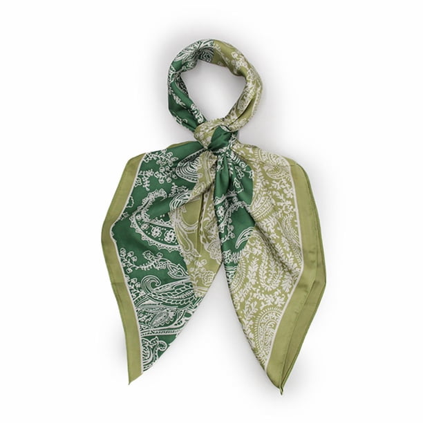 Pañuelo mediano de mujer tipo seda 90x90 160 verde Talla Única