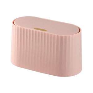 Magideal - Cubo De Basura De Encimera, Cubo De Basura Tipo , Cubo De Basura Compacto Con Tapa, Cubo De Basura De Mesa Para Escritorio, Baño Doméstico , Rosado