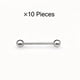 thumbnail image 1 of suxuMhao 10Pzas 16G 20MM Barra Recta Anillos de Lengua Plateados con Bola de 3MM Anillos de Lengua de Metal Joyería Barra de Lengua Joyería de Piercing Corporal Joyería de Lengua para Ocasiones, 1 of 2