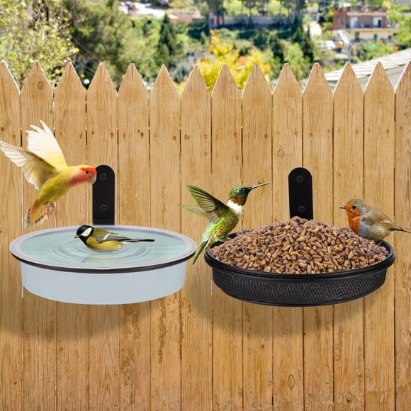 Alimentador para aves Yojanner con bandeja metálica plegable de 18 cm