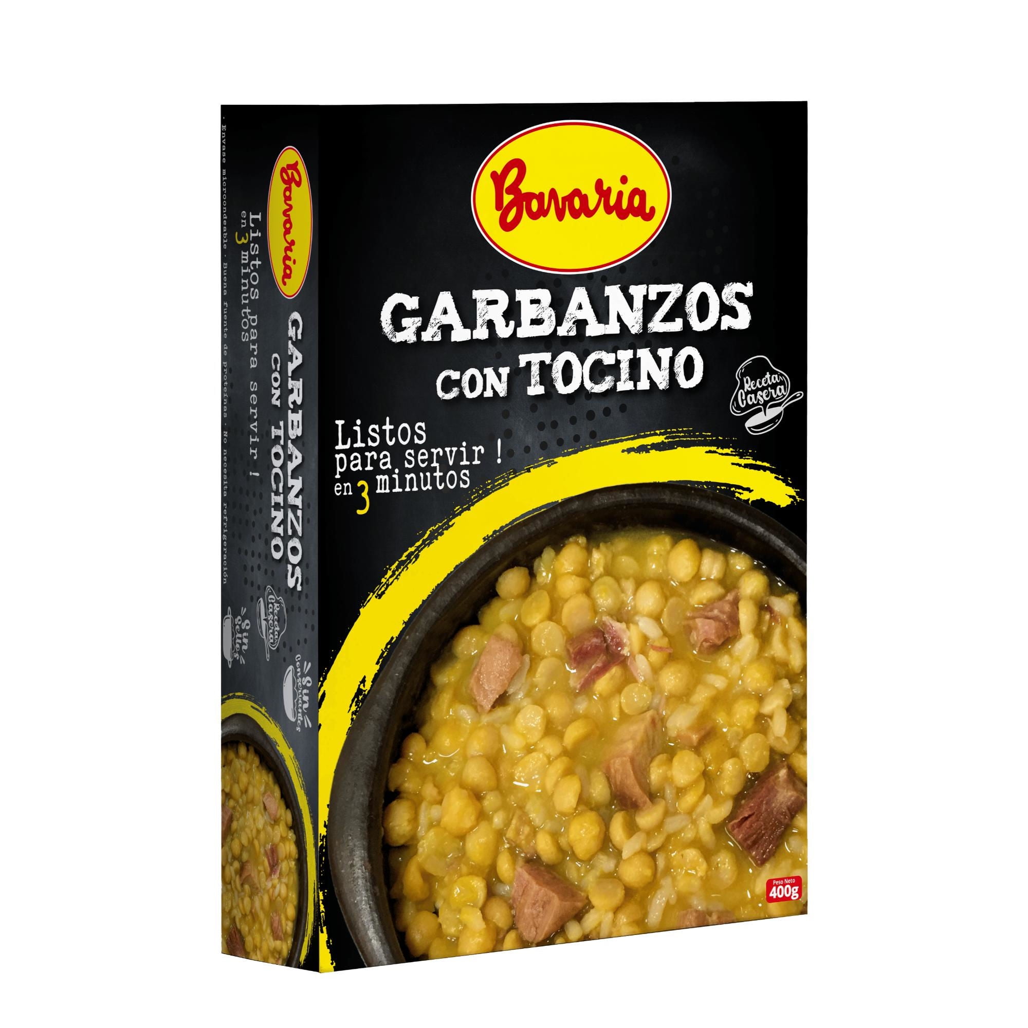 Garbanzos Con Tocino Lata 400 gr Bavaria