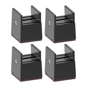 Magideal - 4 Piezas Elevadores De Cama Elevadores De Muebles Elevadores De Cama Elevadores De Silla Antideslizantes A Prueba De Golpes Con Abrazadera De Tornillo Altura 50Mm