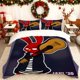 thumbnail image 1 of Juan Carlos Bodoque Red Rabbit Carrying Guitar Printed Duvet Cover Set Themed Printed Bedding Includes 1 Duvet Cover + 2 Pillowcases Made of 100% Polyester Dura, 1 of 1