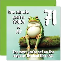 Tarjeta De Felicitación Stuff4 Para El 71 Cumpleaños De Young And Fit Frog