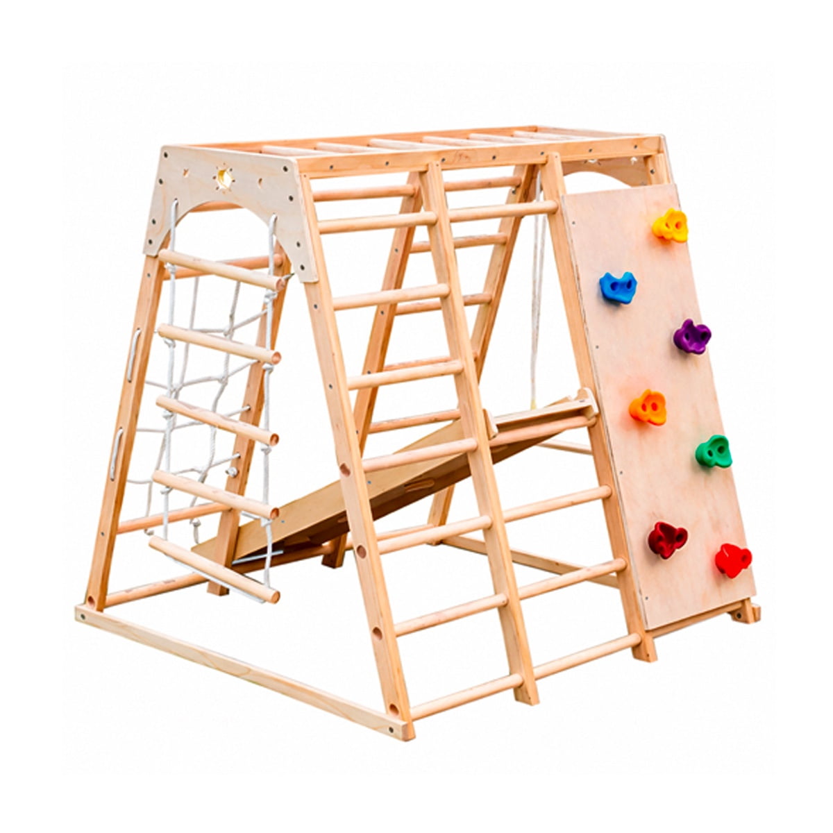 Genérico - Juego De Madera Xl Cubículo Doble Escalada Cllimbing Resbalín Kiddy Wcfs-6 - Zf-pp-001