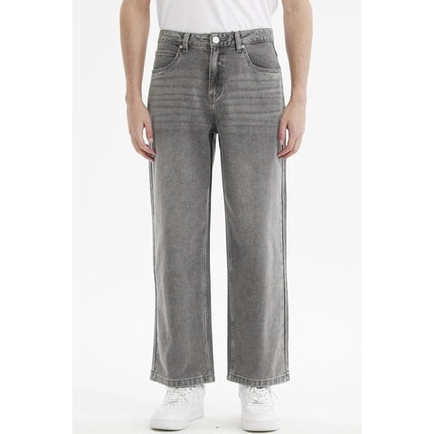 Fashionspark - Jeans Hombre Wide Leg Lavado Gris Claro