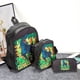 thumbnail image 1 of 3pcs Backpack Crossbody Bag And Pen Bag Set, 13.8inch 35cm Boys Girls Kids Backpack Lunch Bag Pencil Case Set, Travel Camping Backpack, Casual Cartoon Backpack With Padded Back And Adjustable Strap, F, 1 of 3