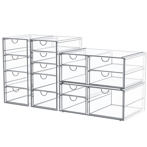 Organizador De Maquillaje Storage Con 16 Cajones Y 4 Unidades Transparente