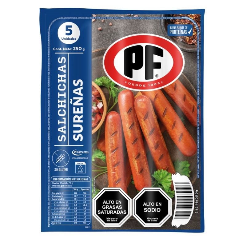 Salchichas Sureñas (5 Un) 250 g PF