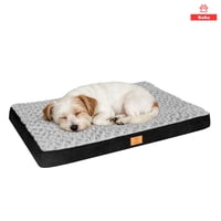 Koba - Cama Antiestrés Para Perros Gatos Con Colchón Ortopédico Talla M 75X50Cm Color Marengo Con Negro