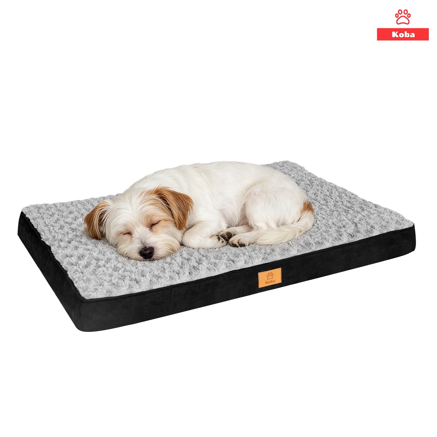 Cama Antiestrés Para Perros Gatos Con Colchón Ortopédico Talla M 75x50cm Color Marengo Con Negro