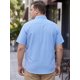 thumbnail image 3 of Camisa a Cuadros de Manga Corta para Hombres Grandes y Altos INSPIRE CHIC 3XL Azul, 3 of 5